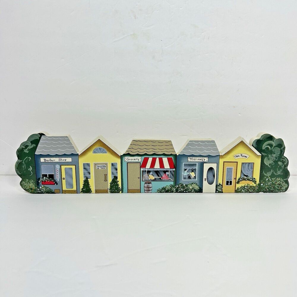 Vintage Tender Heart Treasures Village Store Front Wood Sign Decor Primitive ‘89
